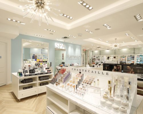 blue Murcury makeup displays Blakeney Town Center Charlotte, NC