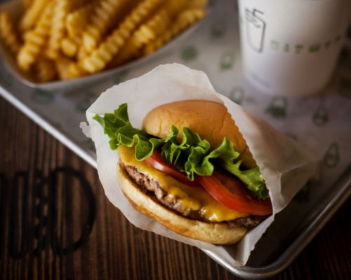 Shake Shack burger, fries and drink Blakeney Town Center Charlotte, NC
