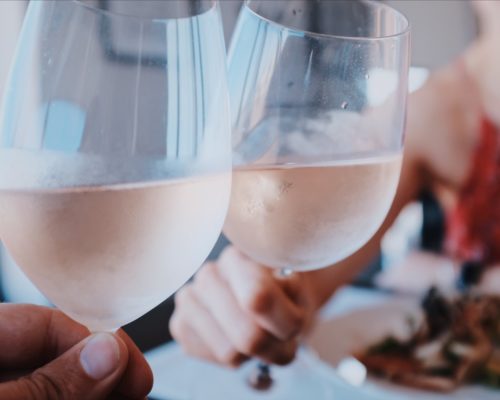 glasses of wine toast